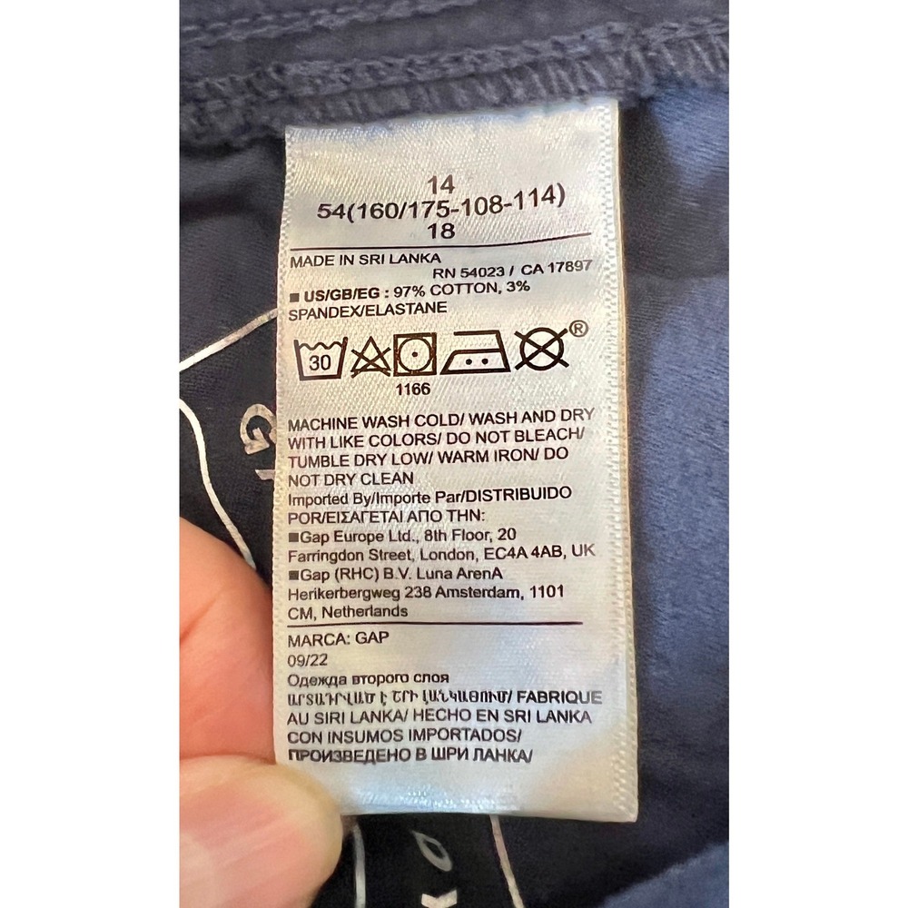 Gap Womens 14 Navy Blue Downtown Khaki Pants Straight Leg Chino Stretch NWT - Picture 7 of 7